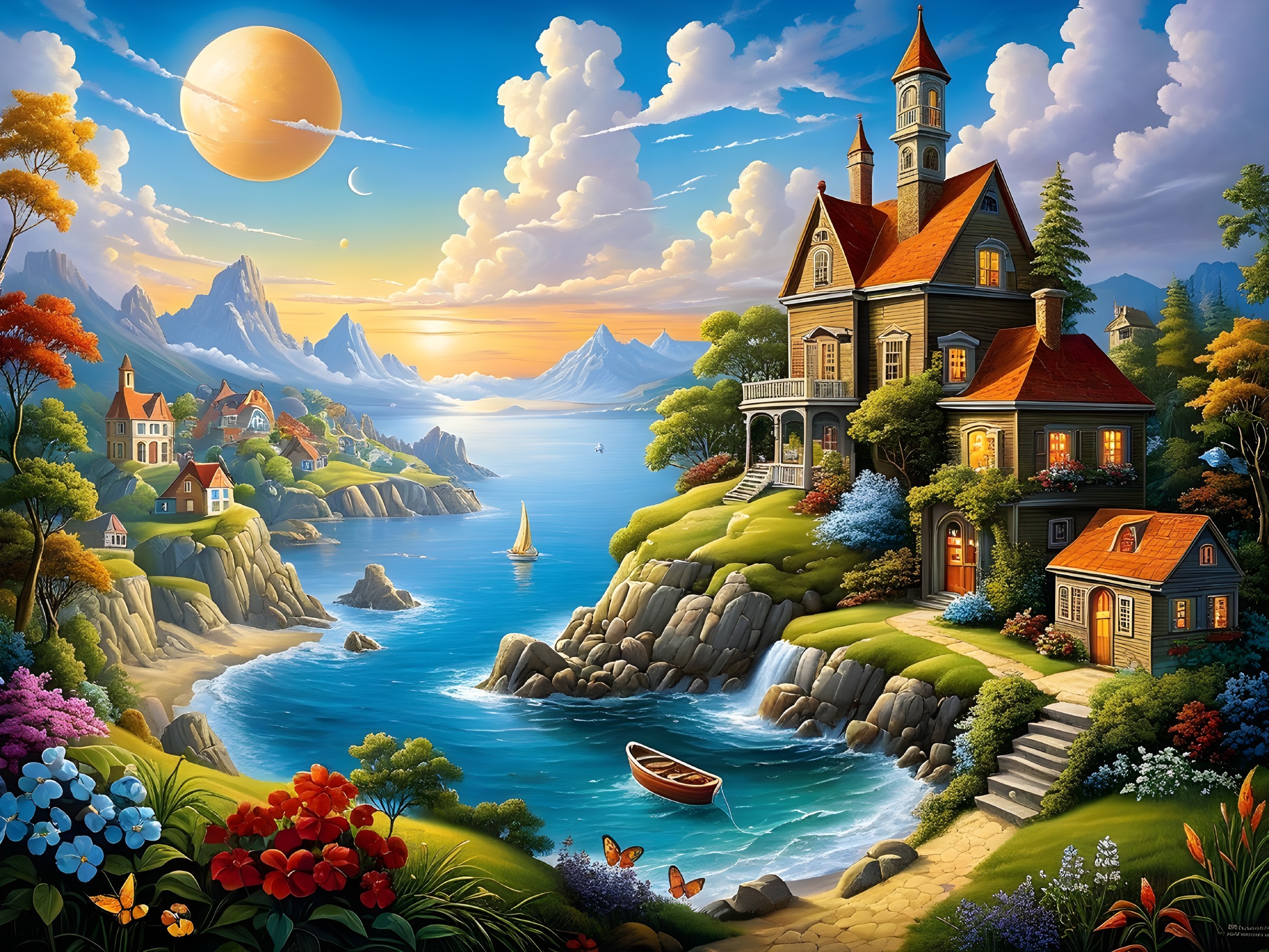 Charming House on Hill Amidst Scenic Landscape