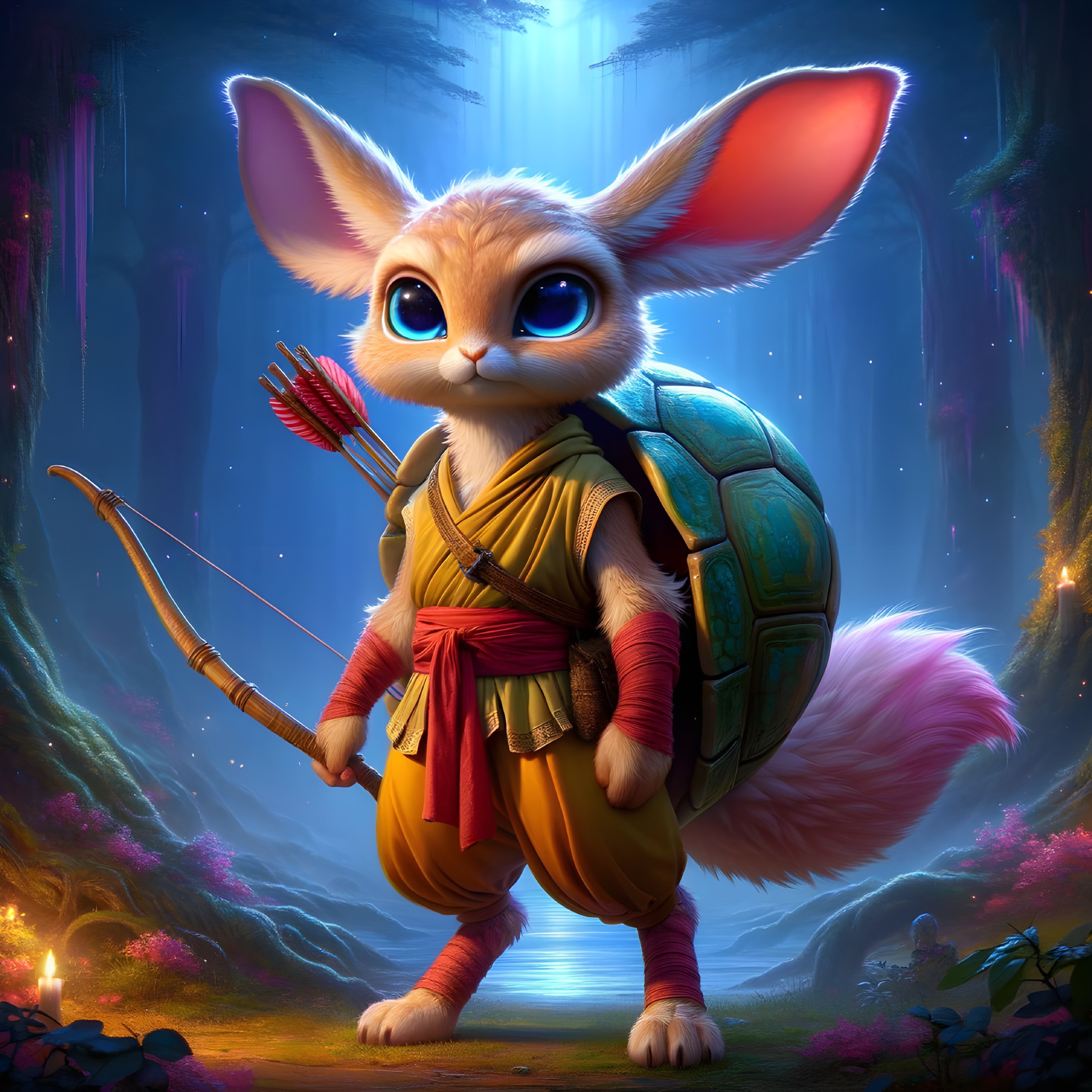 Charming Anthropomorphic Character in Mystical Forest