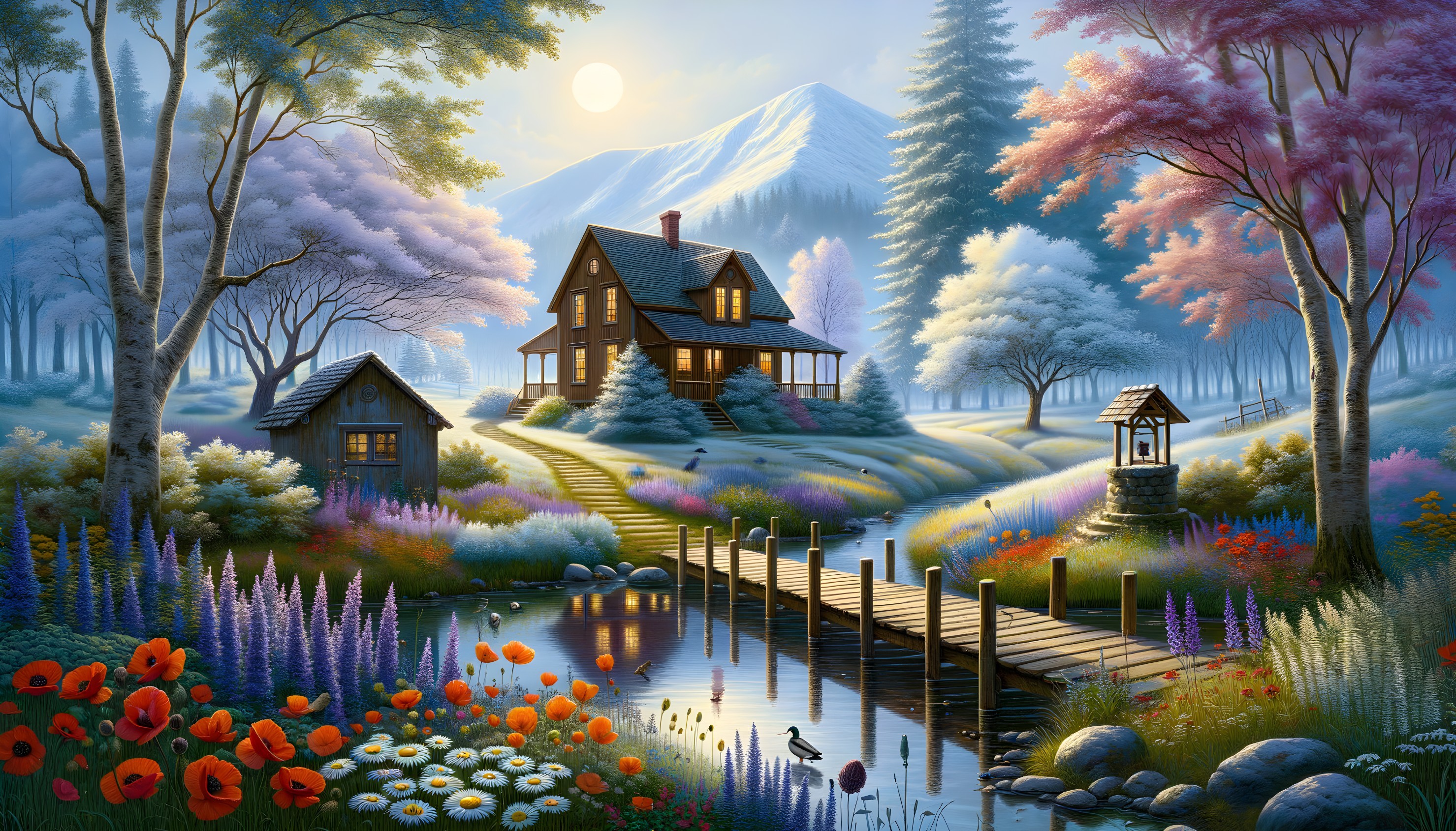 Charming Cottage in a Serene Landscape with Mountains