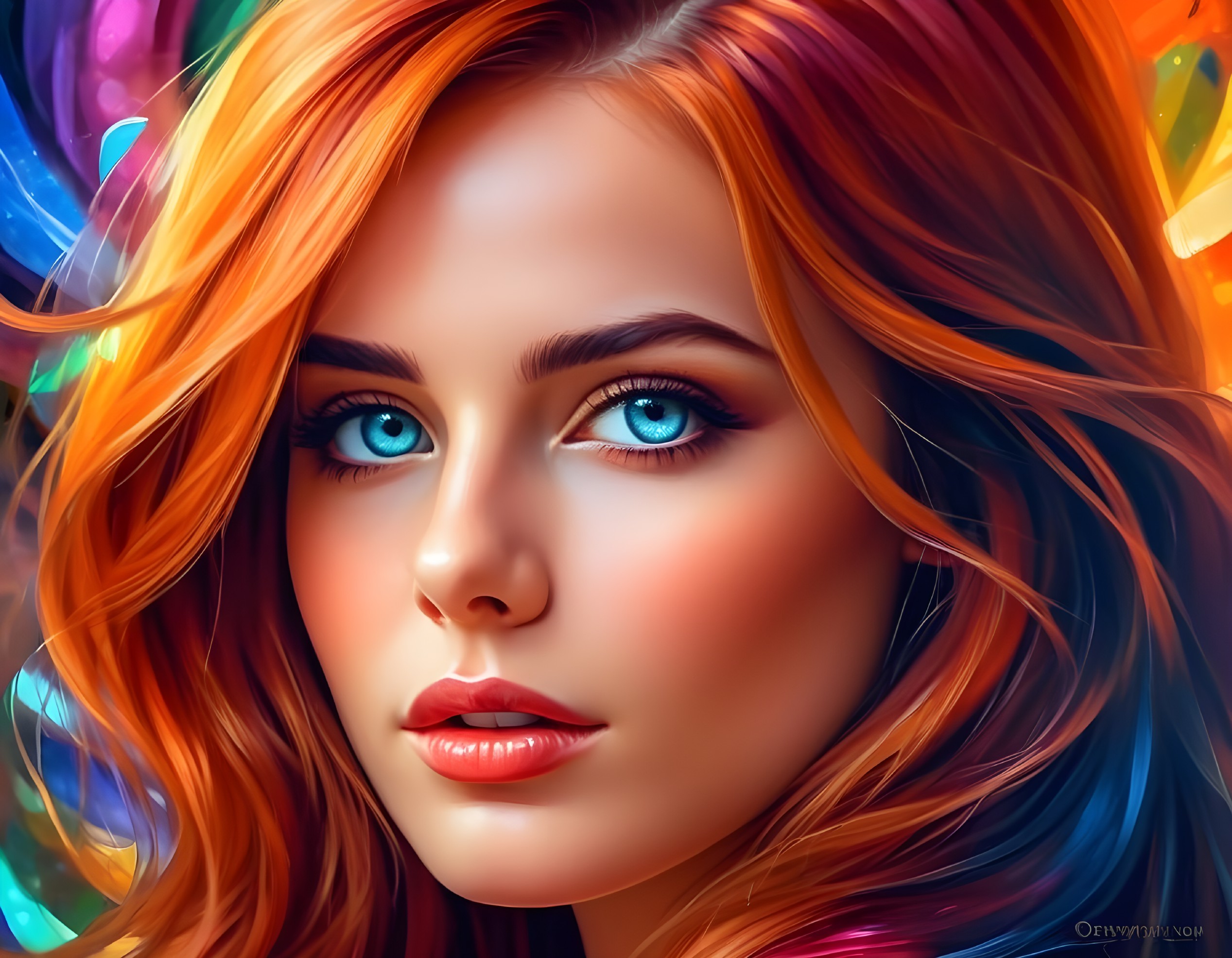 Close-up Portrait of a Young Woman with Red Hair