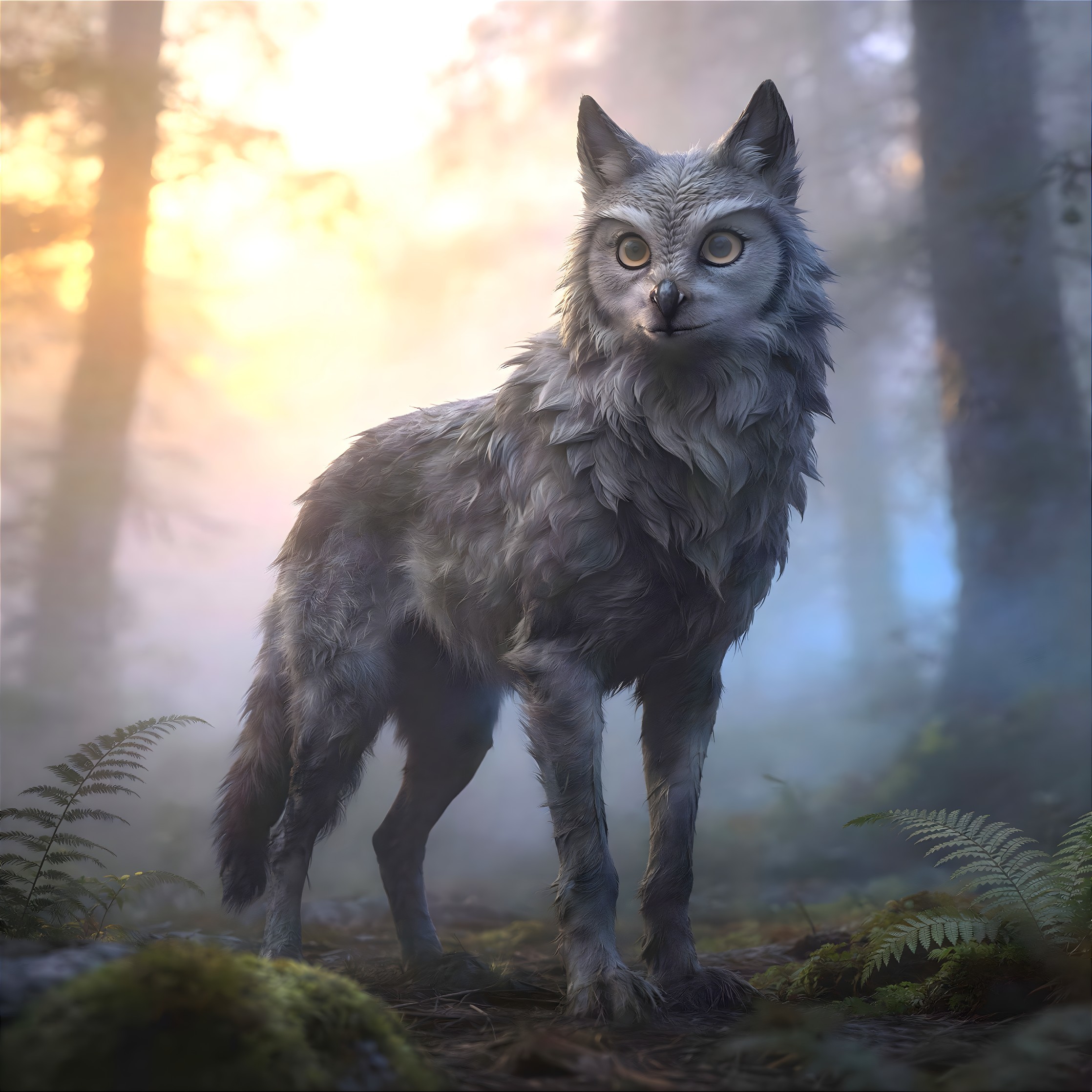 Photorealistic Digital Painting of a Mystical Owlf