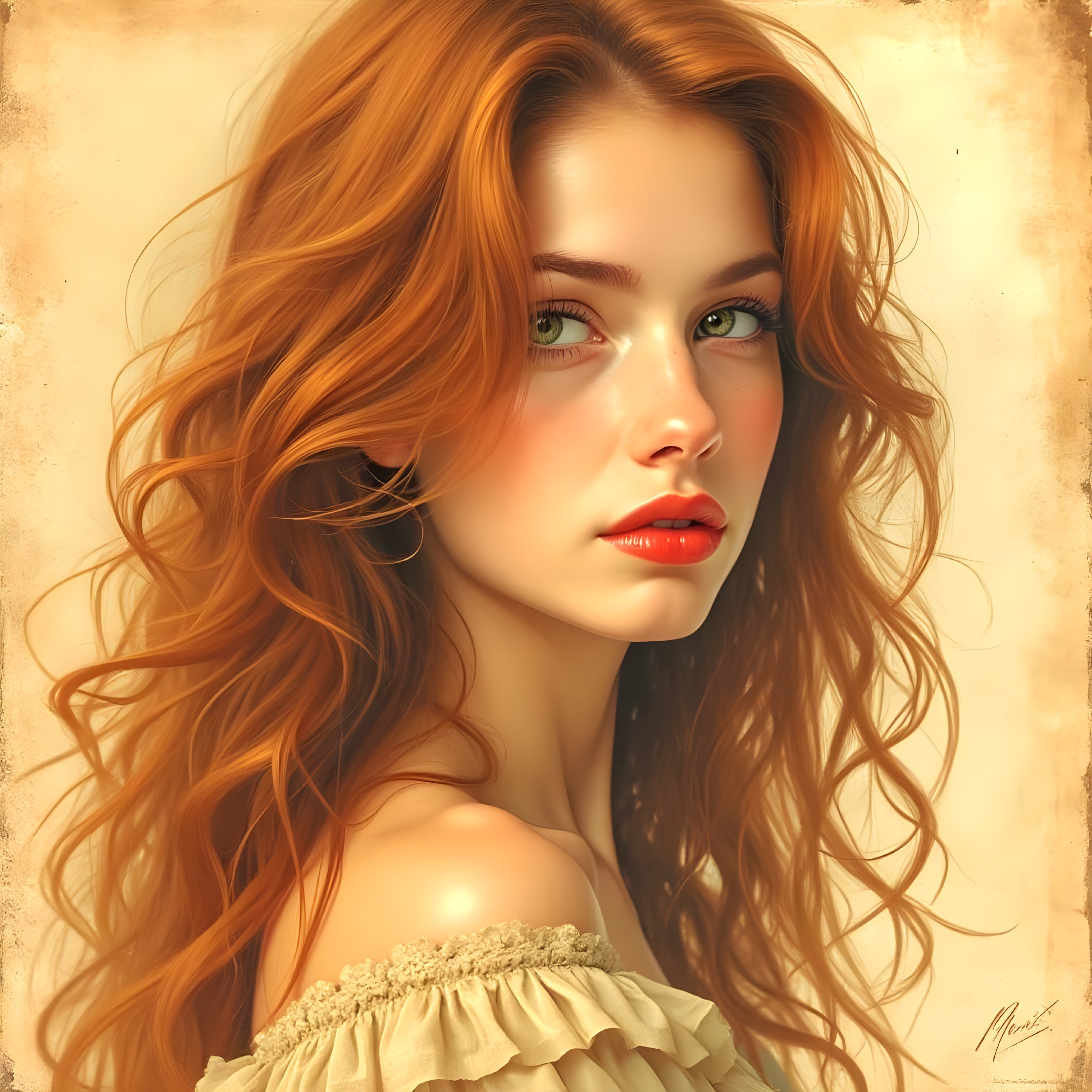Close-Up Portrait of a Young Woman with Green Eyes