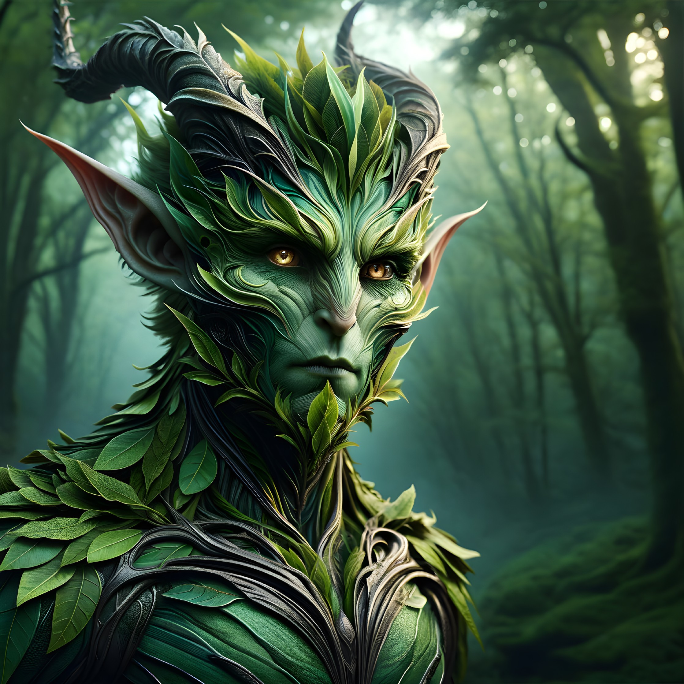 Mythical Creature in an Enchanted Forest Setting