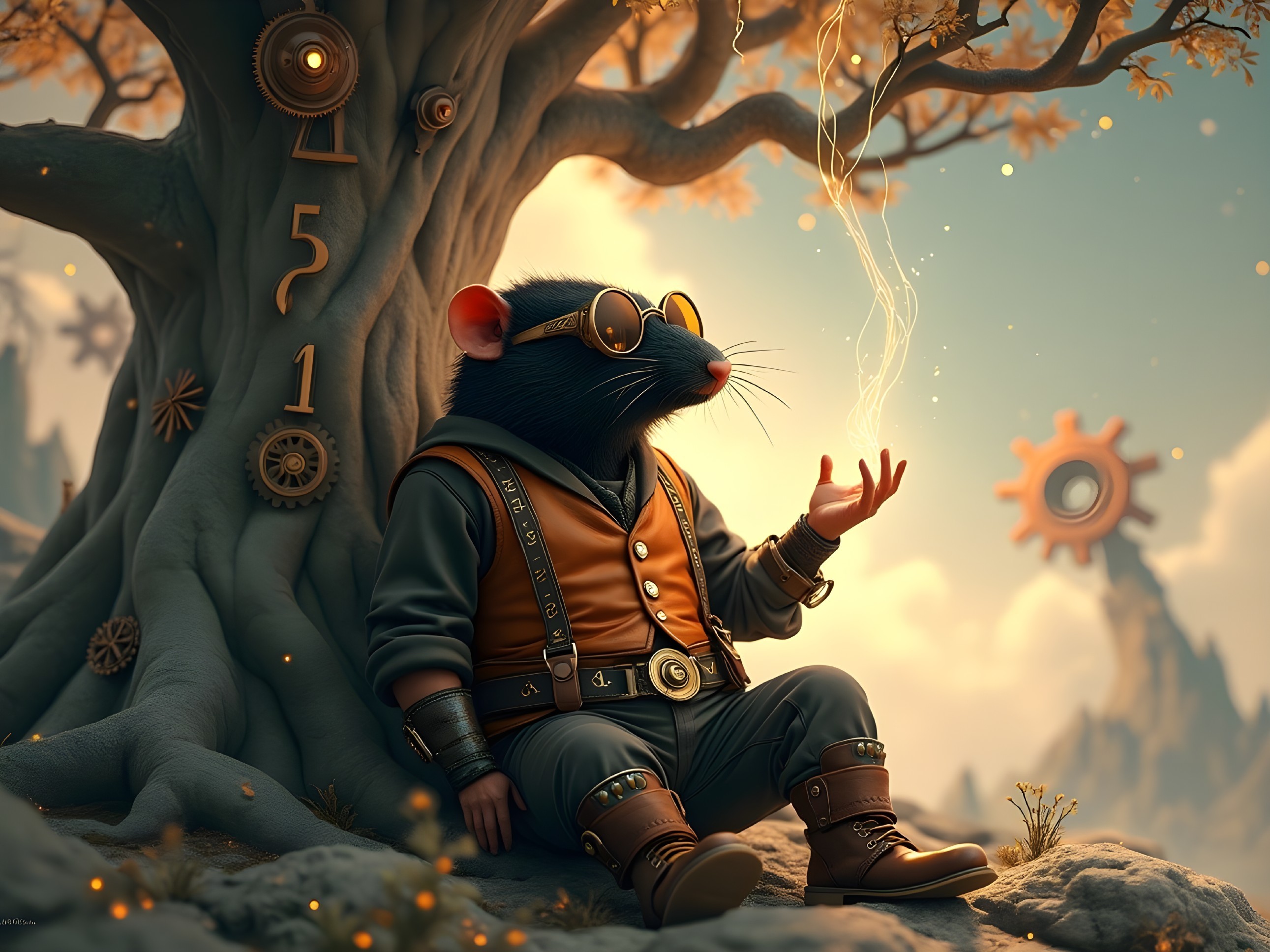 Mechanical Rodent in Steampunk Setting by Gnarled Tree