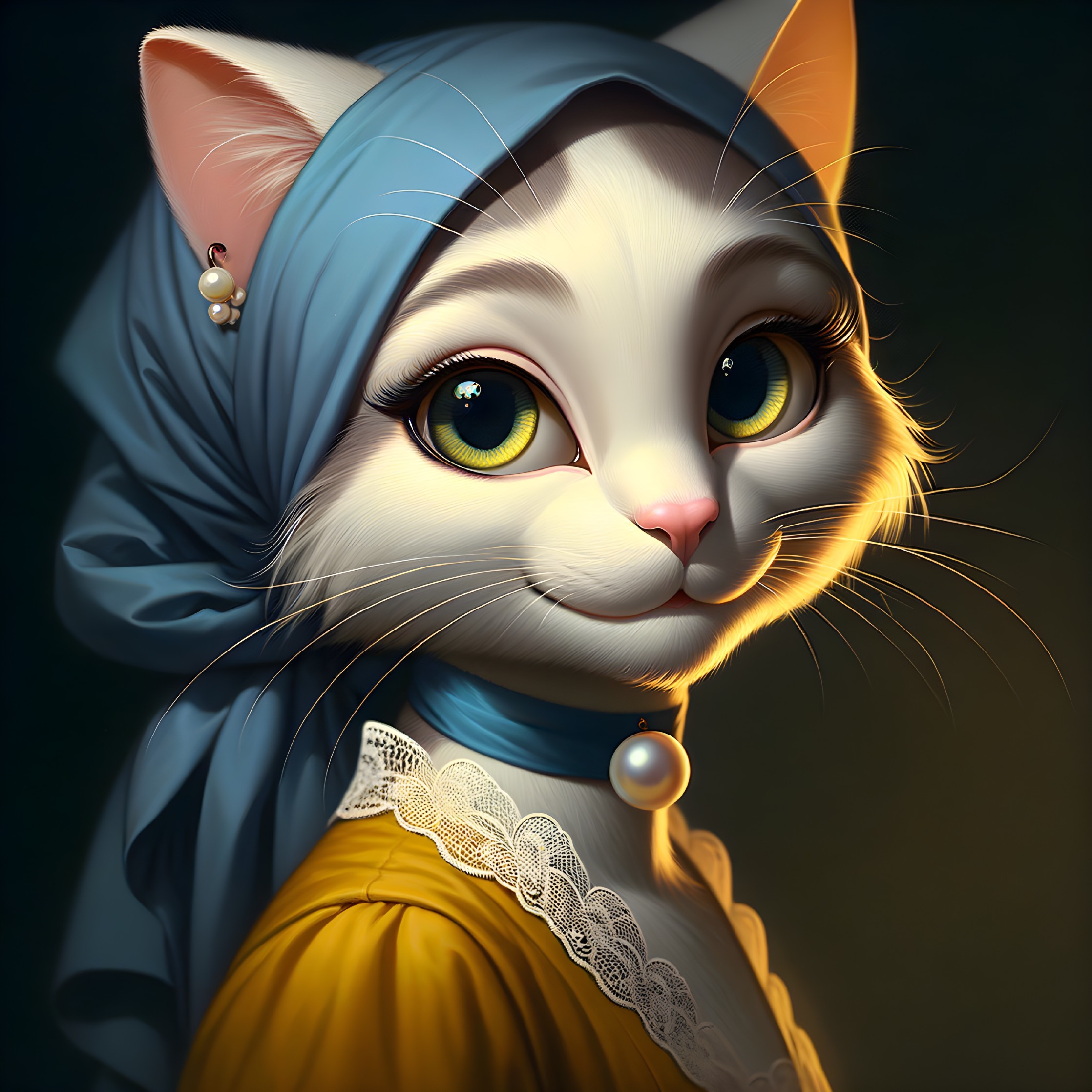 Charming Anthropomorphic Cat in Elegant Attire
