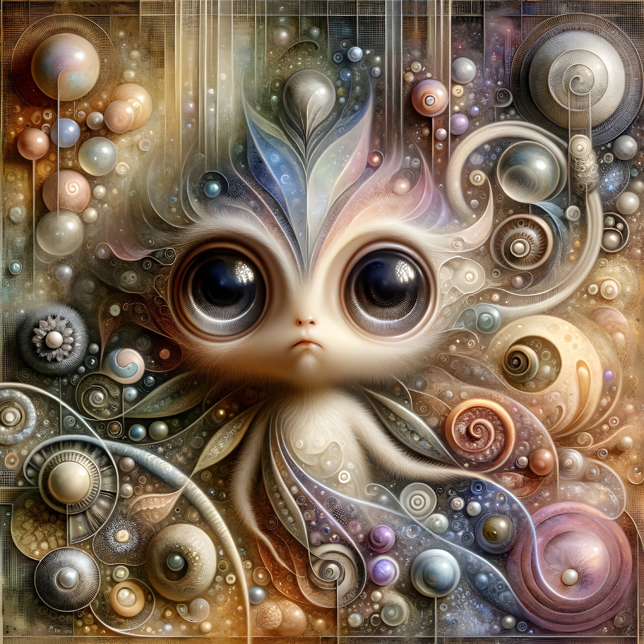Whimsical Creature in Ethereal Cosmic Setting