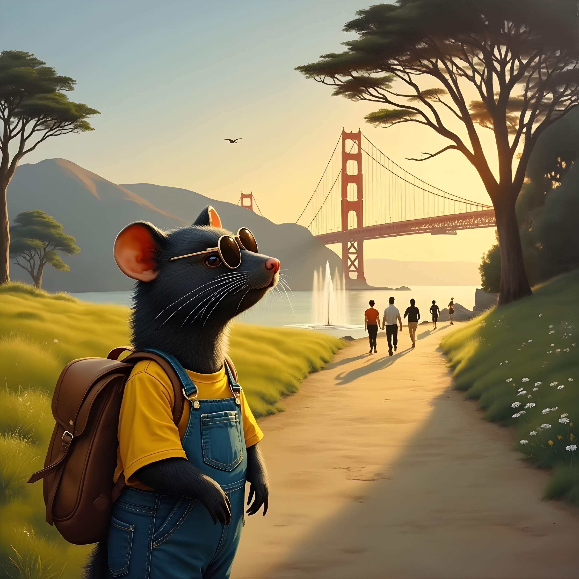 Cartoon Mouse in Sunglasses by Scenic Water Path