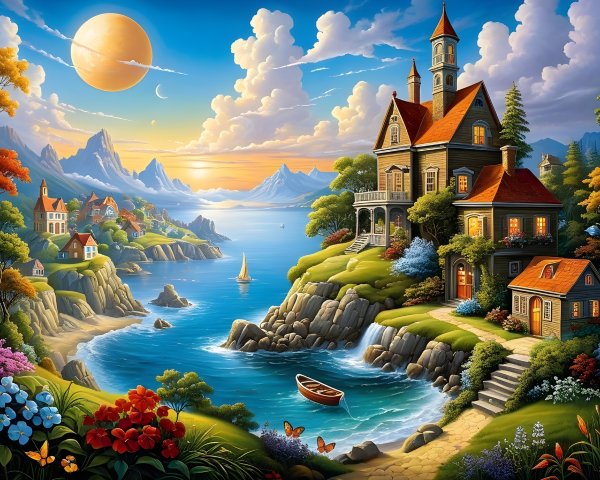 Charming House on Hill Amidst Scenic Landscape