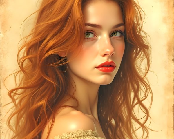 Close-Up Portrait of a Young Woman with Green Eyes
