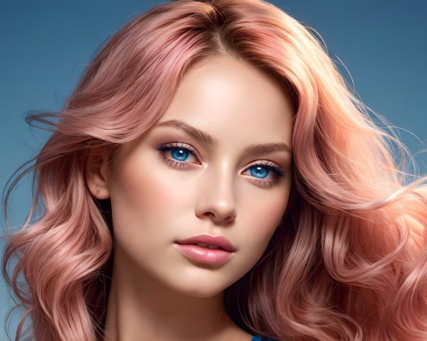 Close-Up Portrait of a Young Woman with Pink Hair