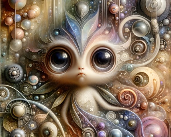 Whimsical Creature in Ethereal Cosmic Setting