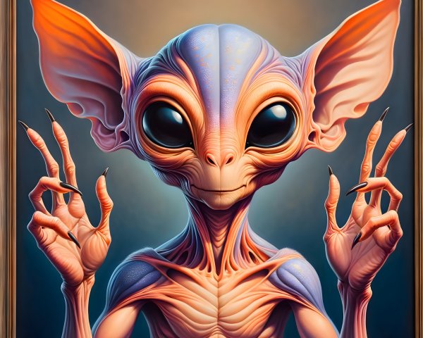 Whimsical Alien Character with Unique Features