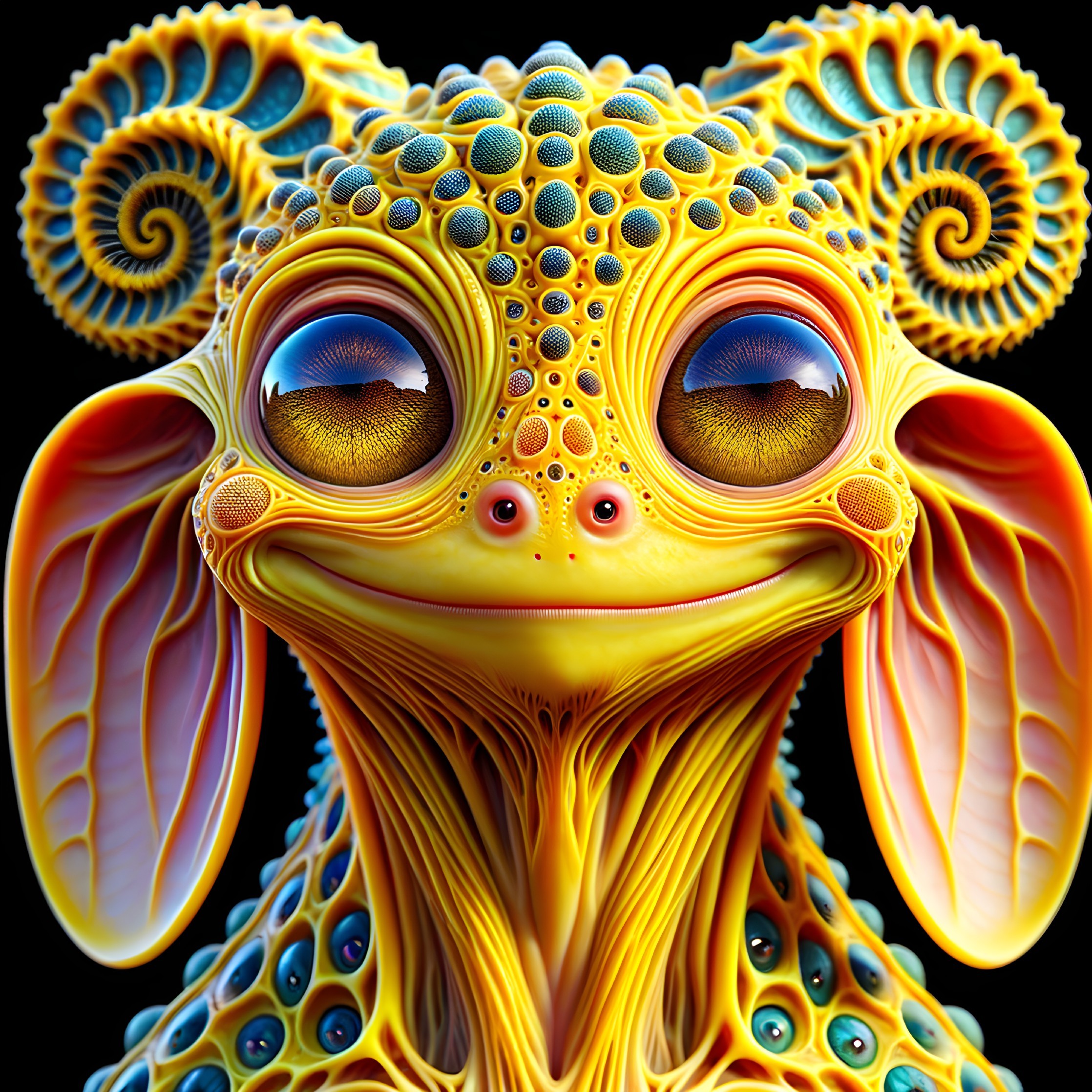 Vibrant Whimsical Creature with Textured Colors