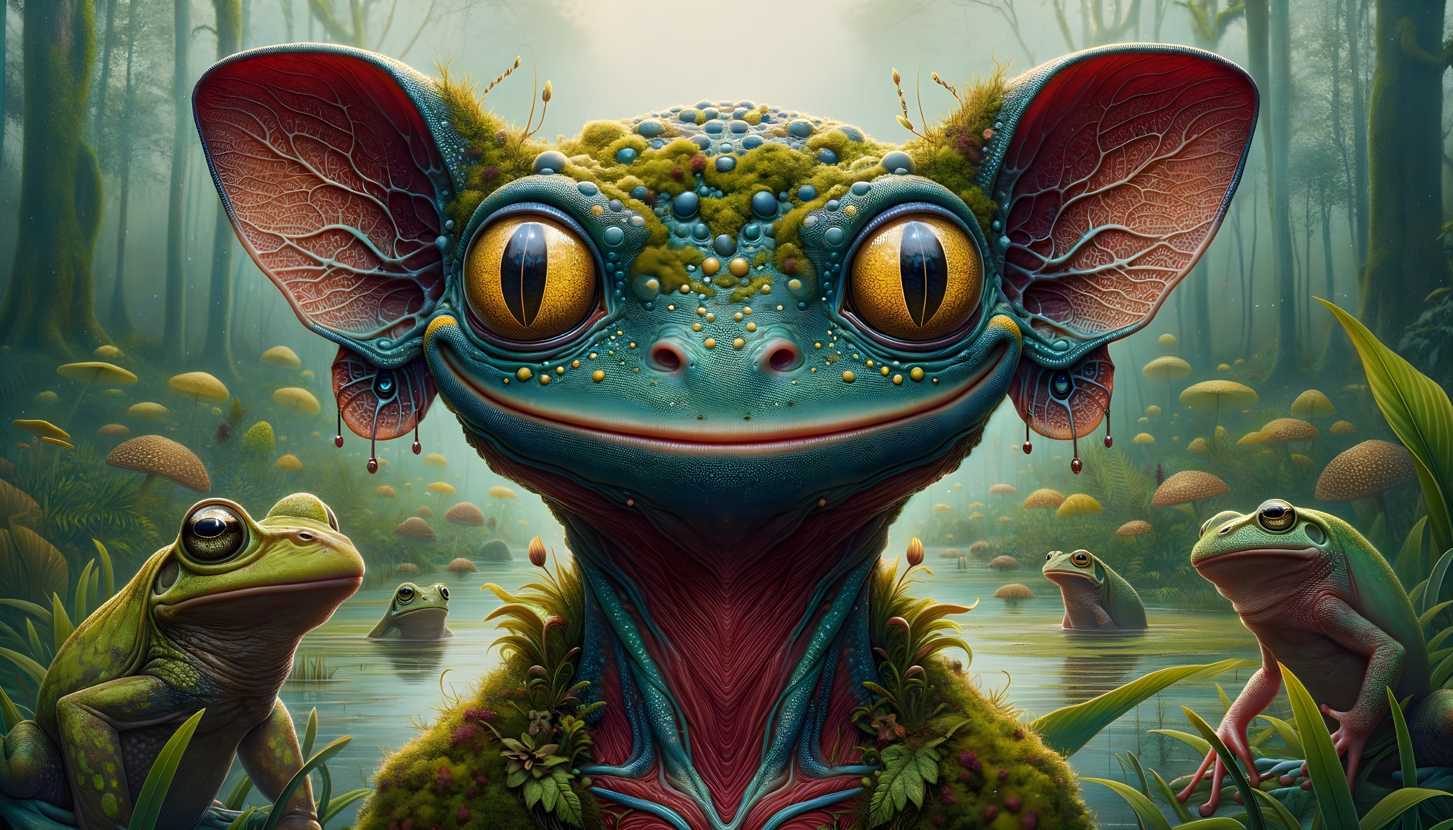 Vibrant Creature in Mystical Forest Setting