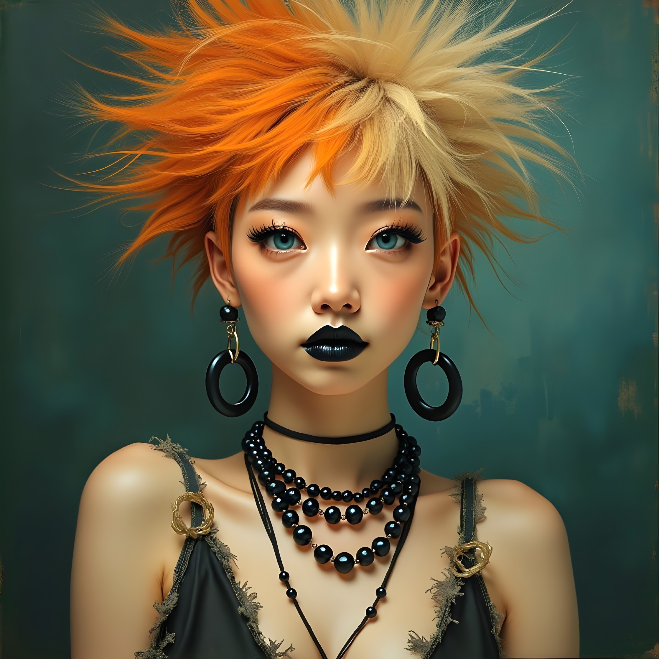Portrait of a Young Woman with Edgy Hairstyle