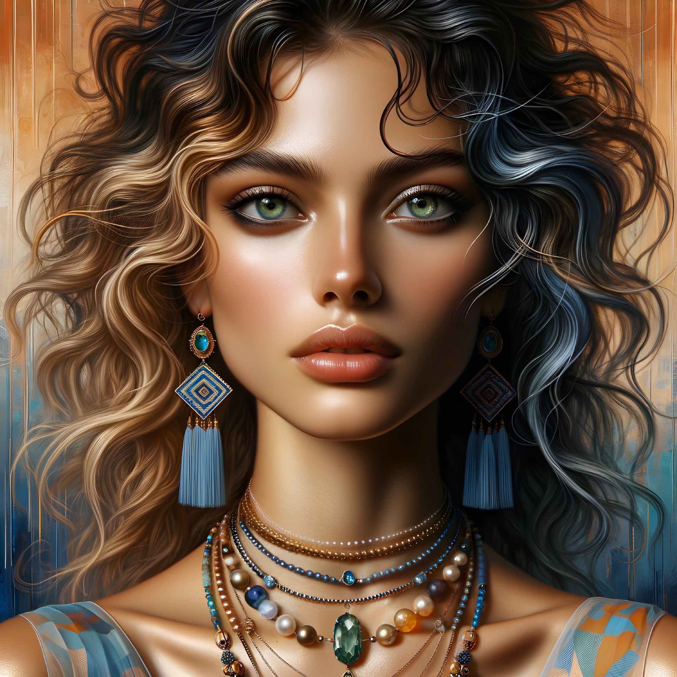 Close-Up Portrait of a Young Woman with Green Eyes