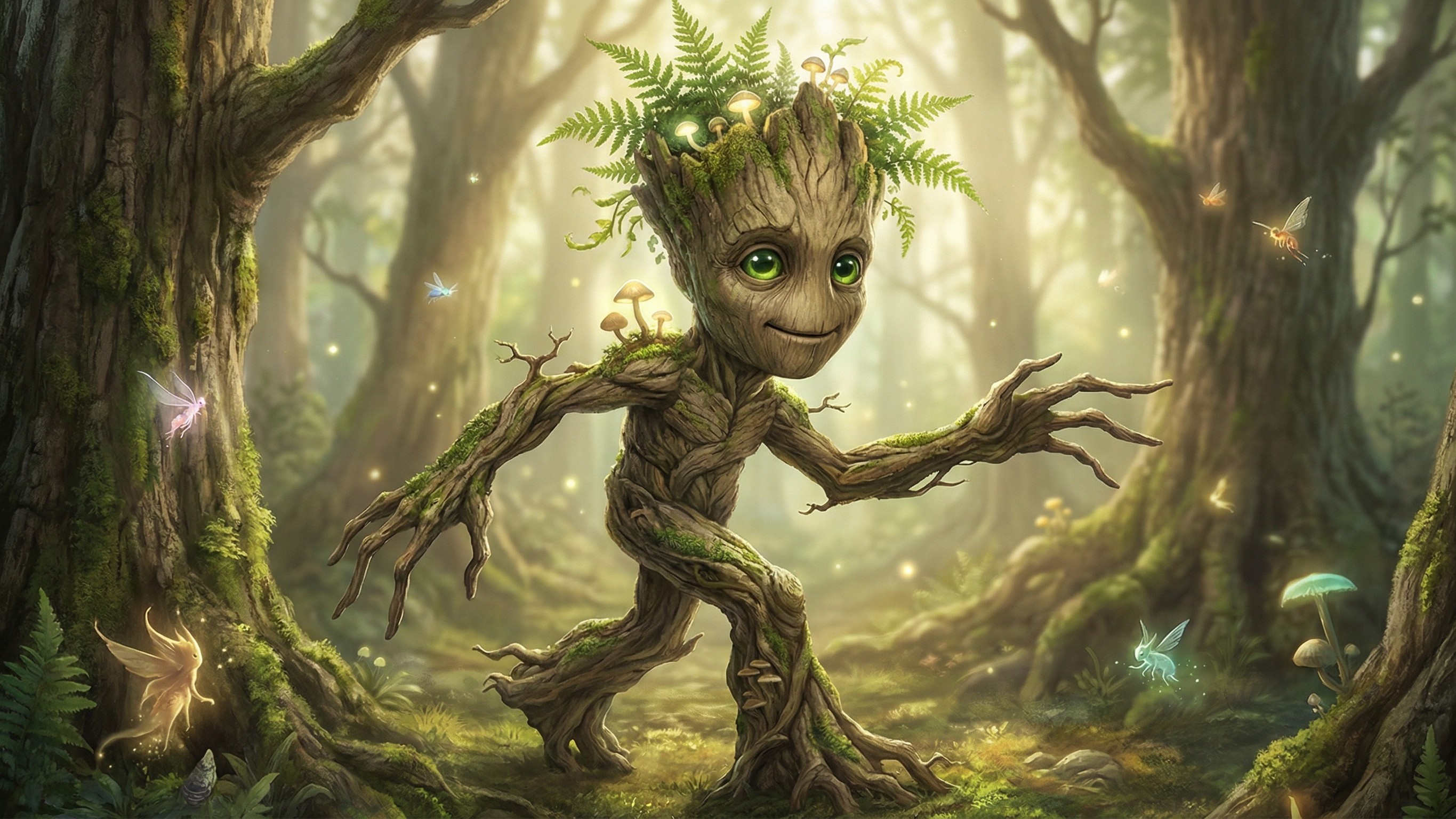 Whimsical Digital Painting of a Forest Character