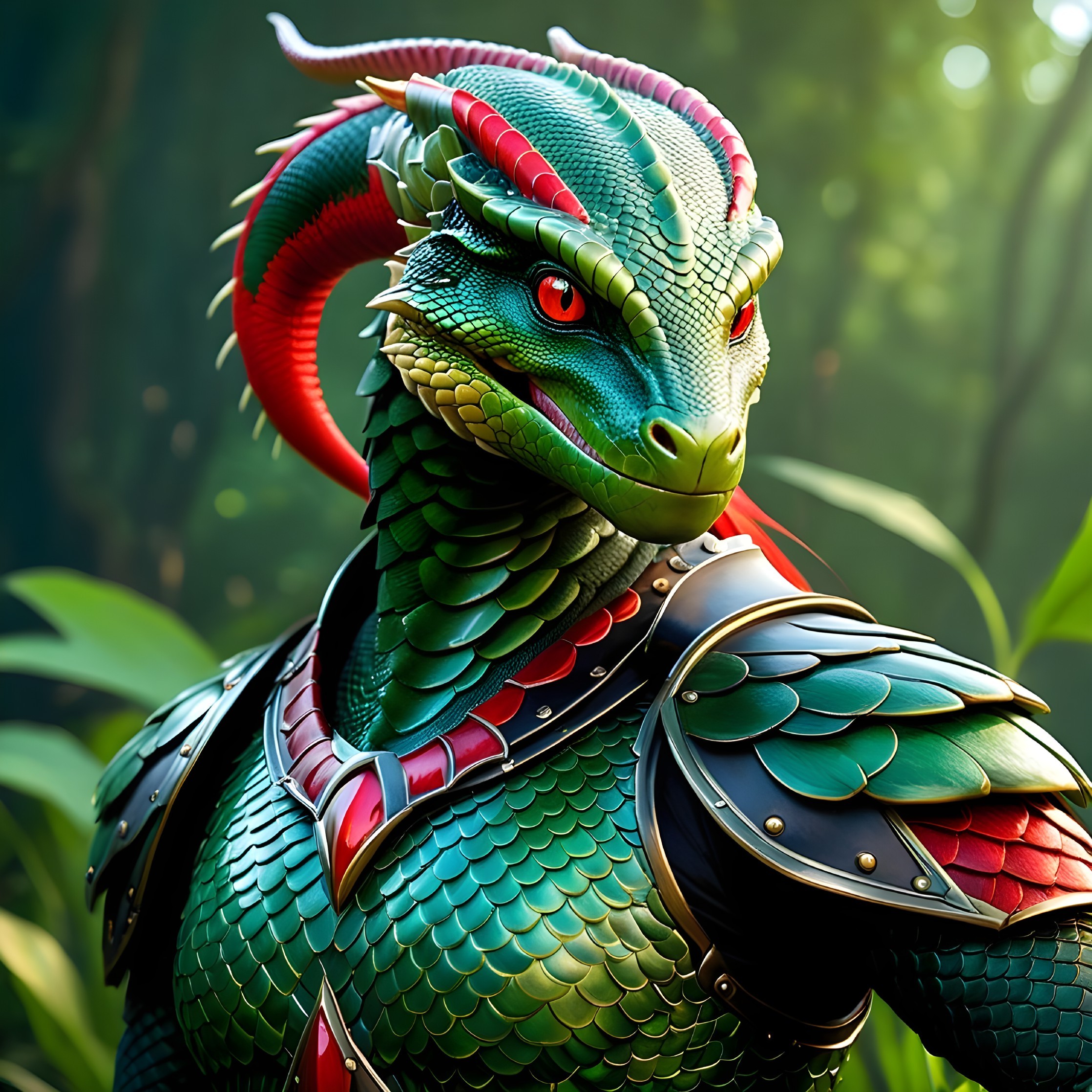 Vibrant Fantasy Dragon in Lush Green Jungle Setting