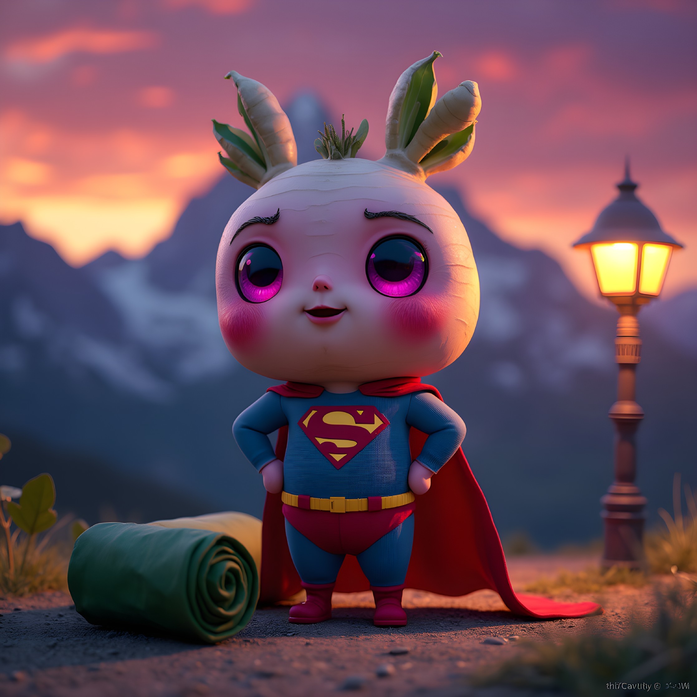 Superhero Onion in the Twilight