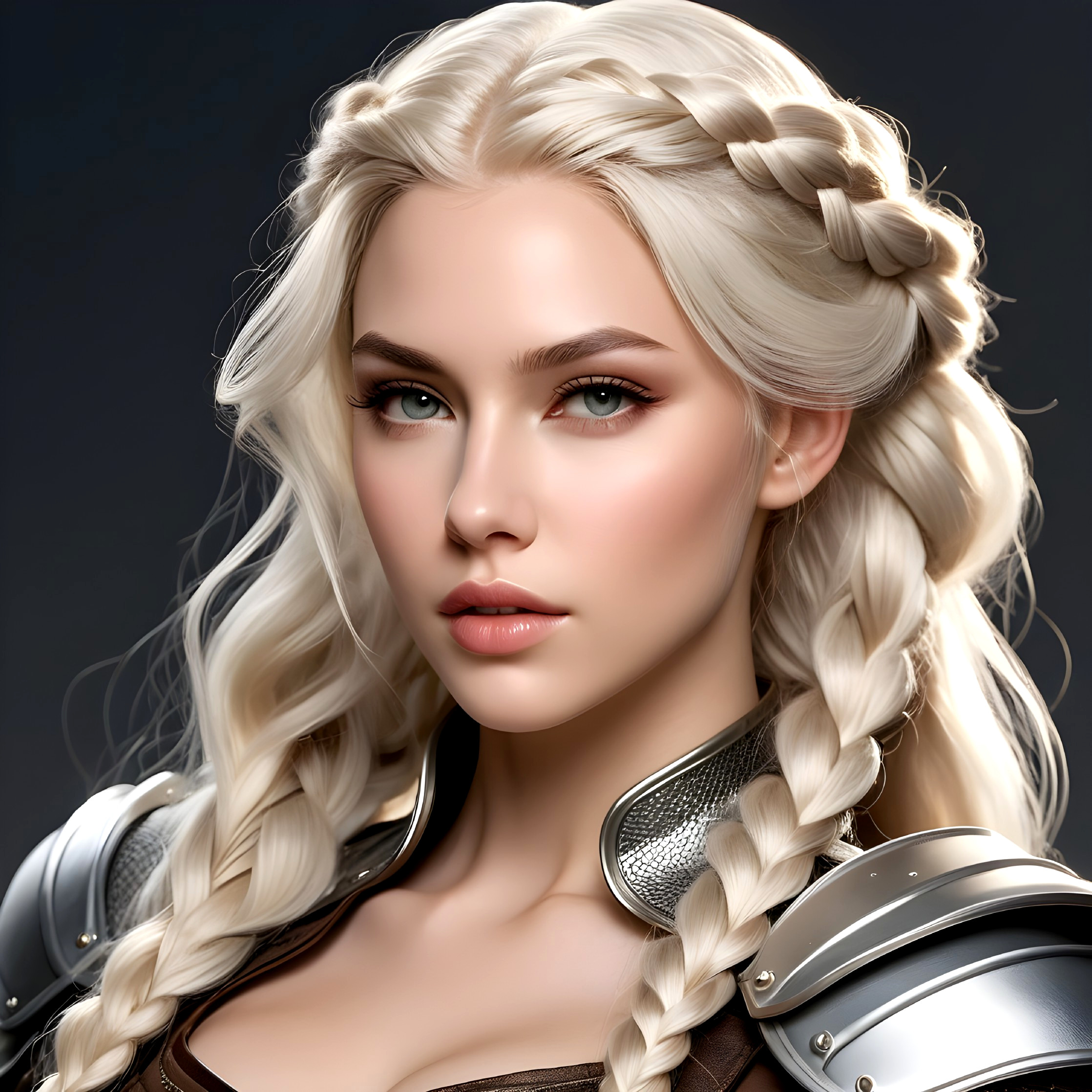 Portrait of a young woman as a fantasy warrior
