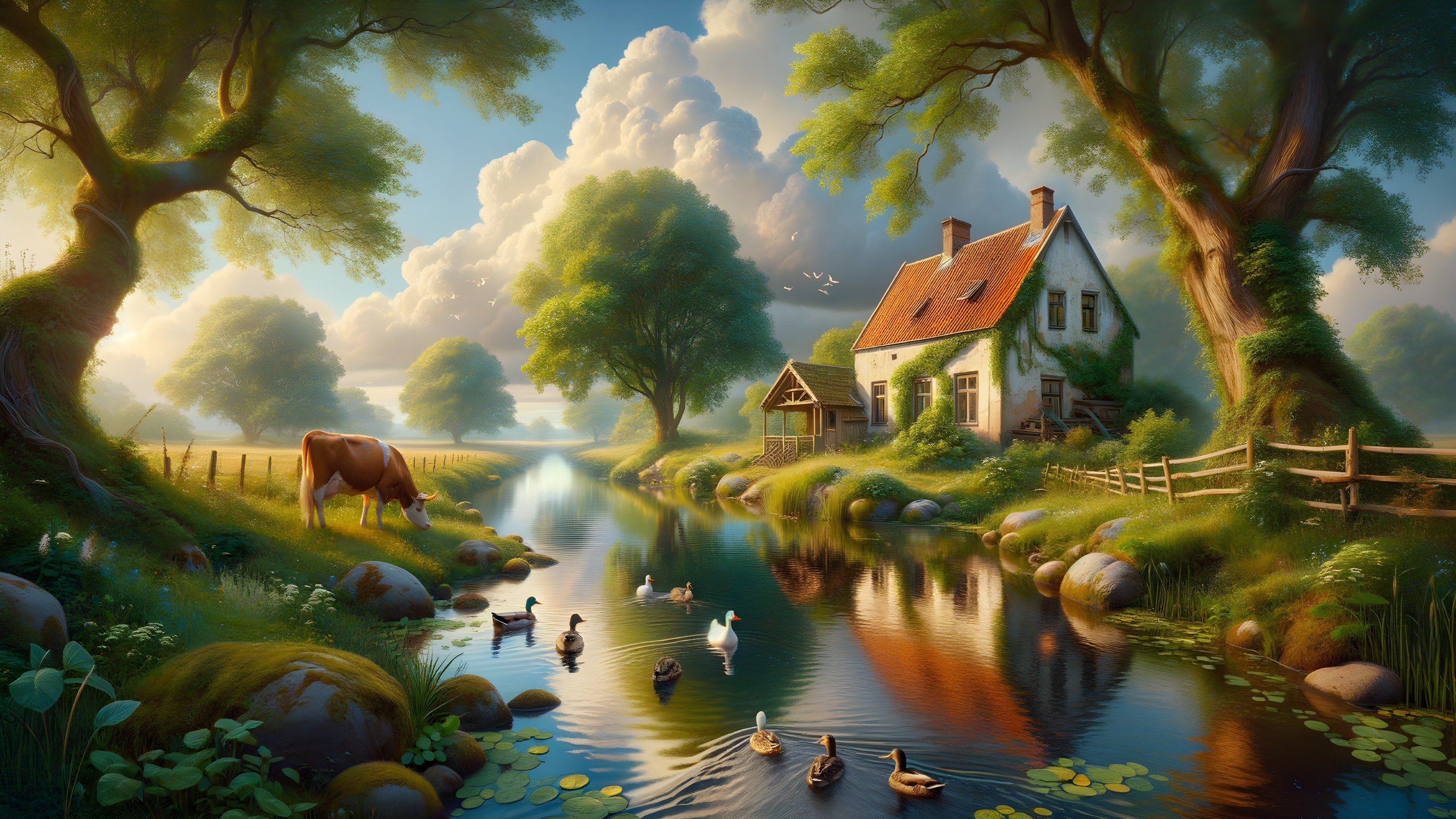 Charming Cottage by a Serene River in Countryside