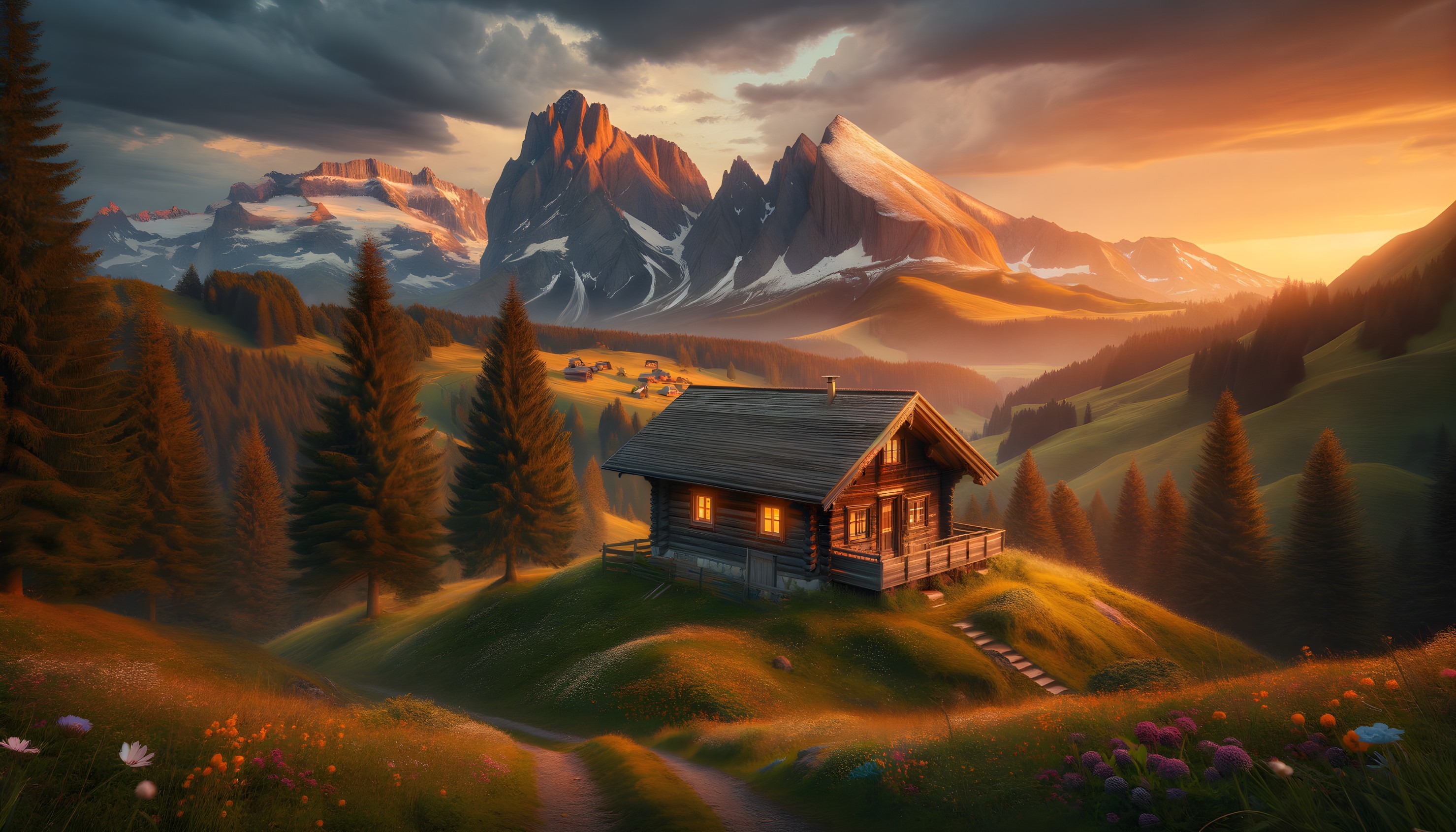 Mountain Retreat: Sunset Serenity