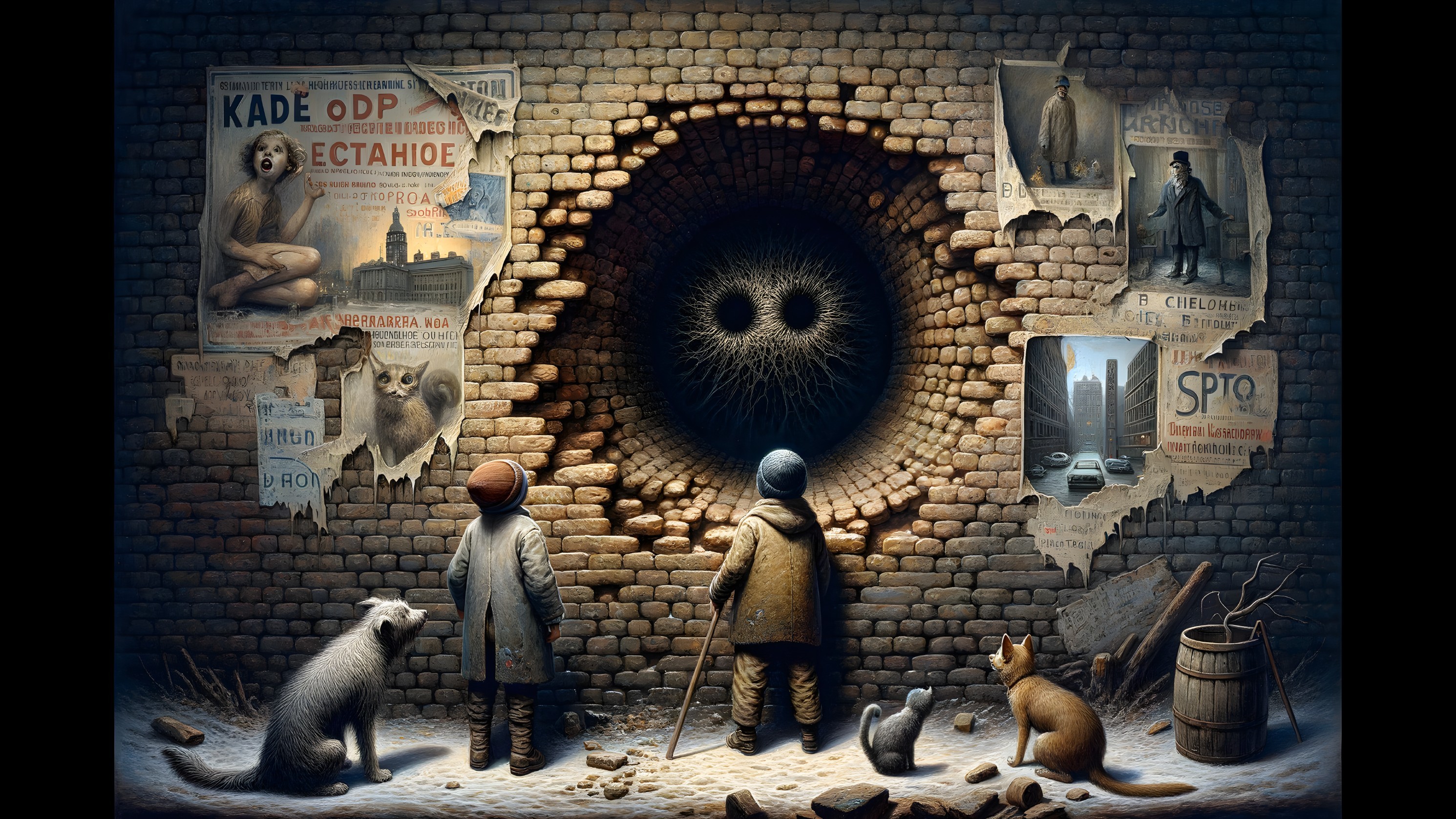 Children Discover Mysterious Hole in Brick Wall