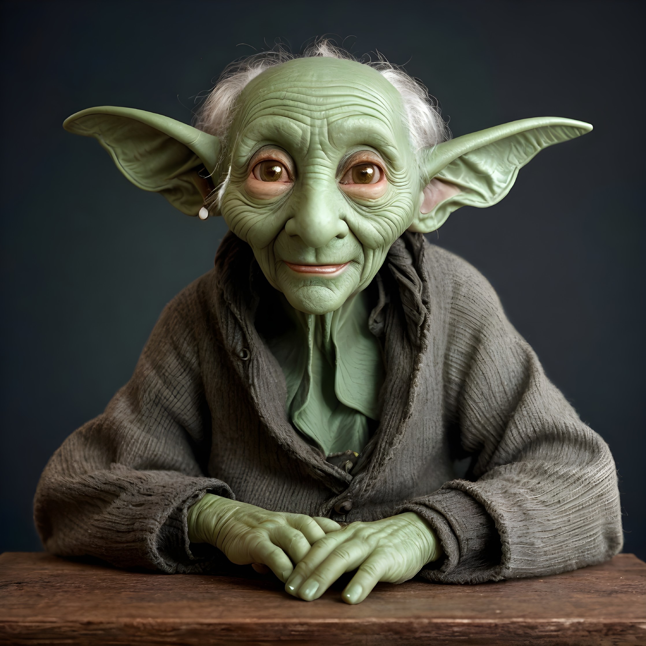 Whimsical Elderly Creature with Expressive Features