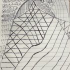 Abstract Black-and-White Doodle on Lined Paper