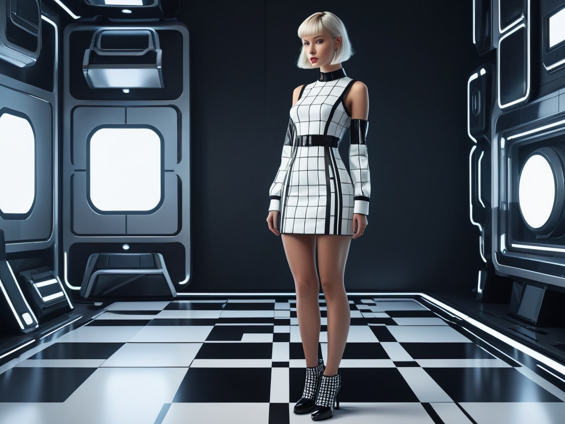 Futuristic Fashion in a Minimalist High-Tech Room