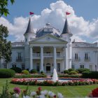 Whimsical Fairy-Tale Mansion with Turrets and Gardens