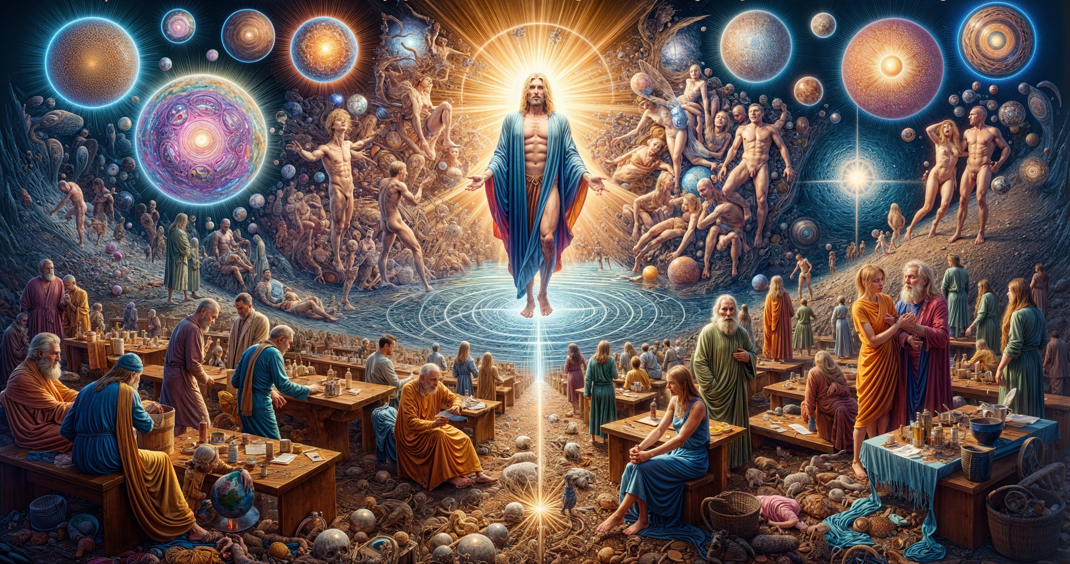 Celestial Scene of Enlightenment and Human Knowledge
