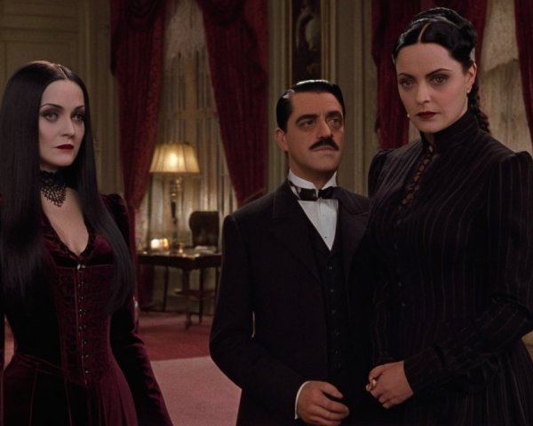 Gothic Family in Lavish Christmas Setting