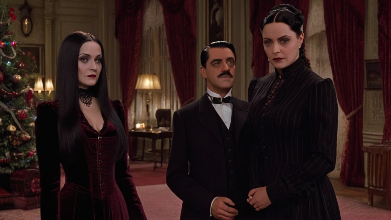 Gothic Family in Lavish Christmas Setting