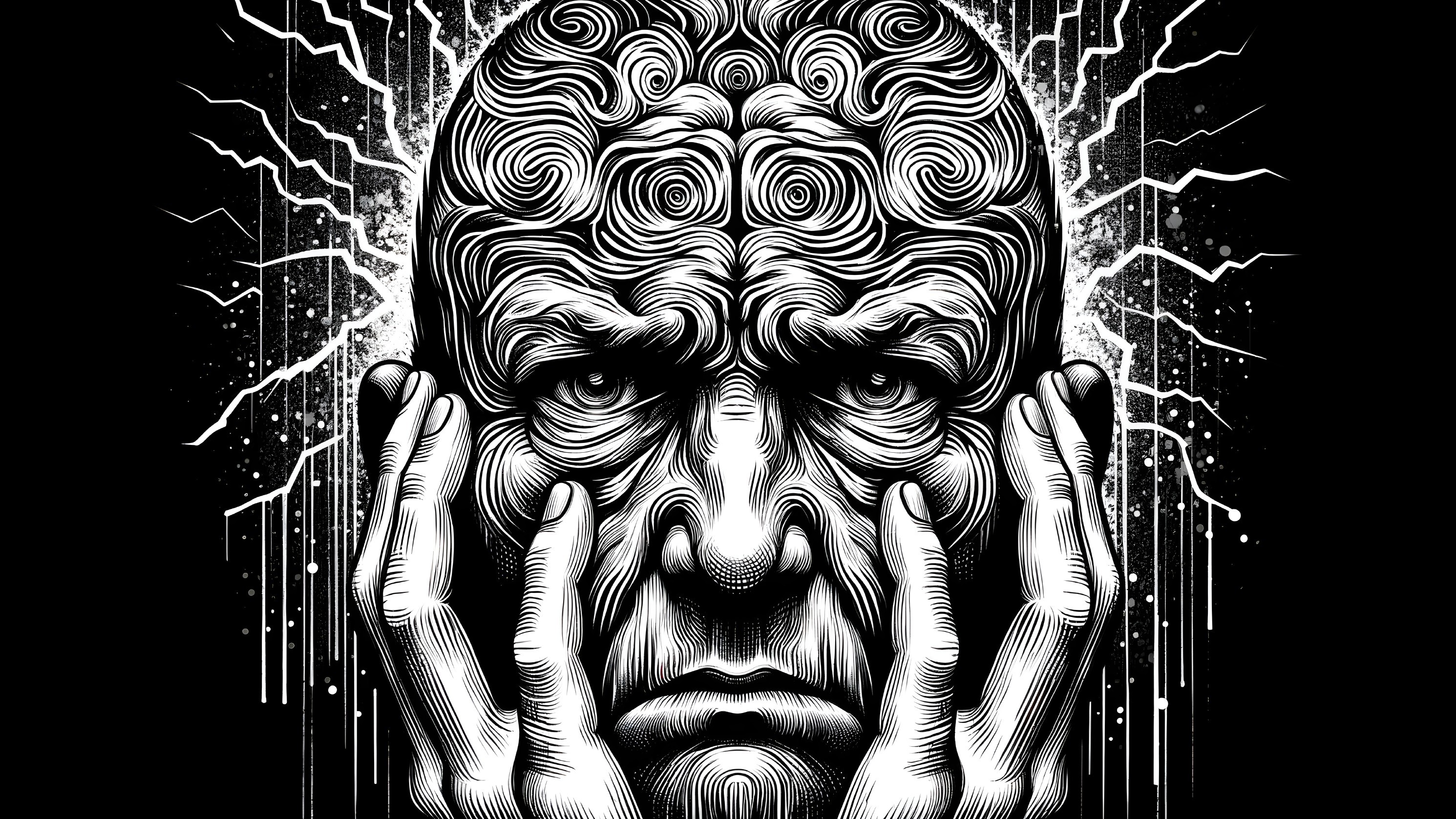 Intricate Portrait of a Contemplative Man's Face