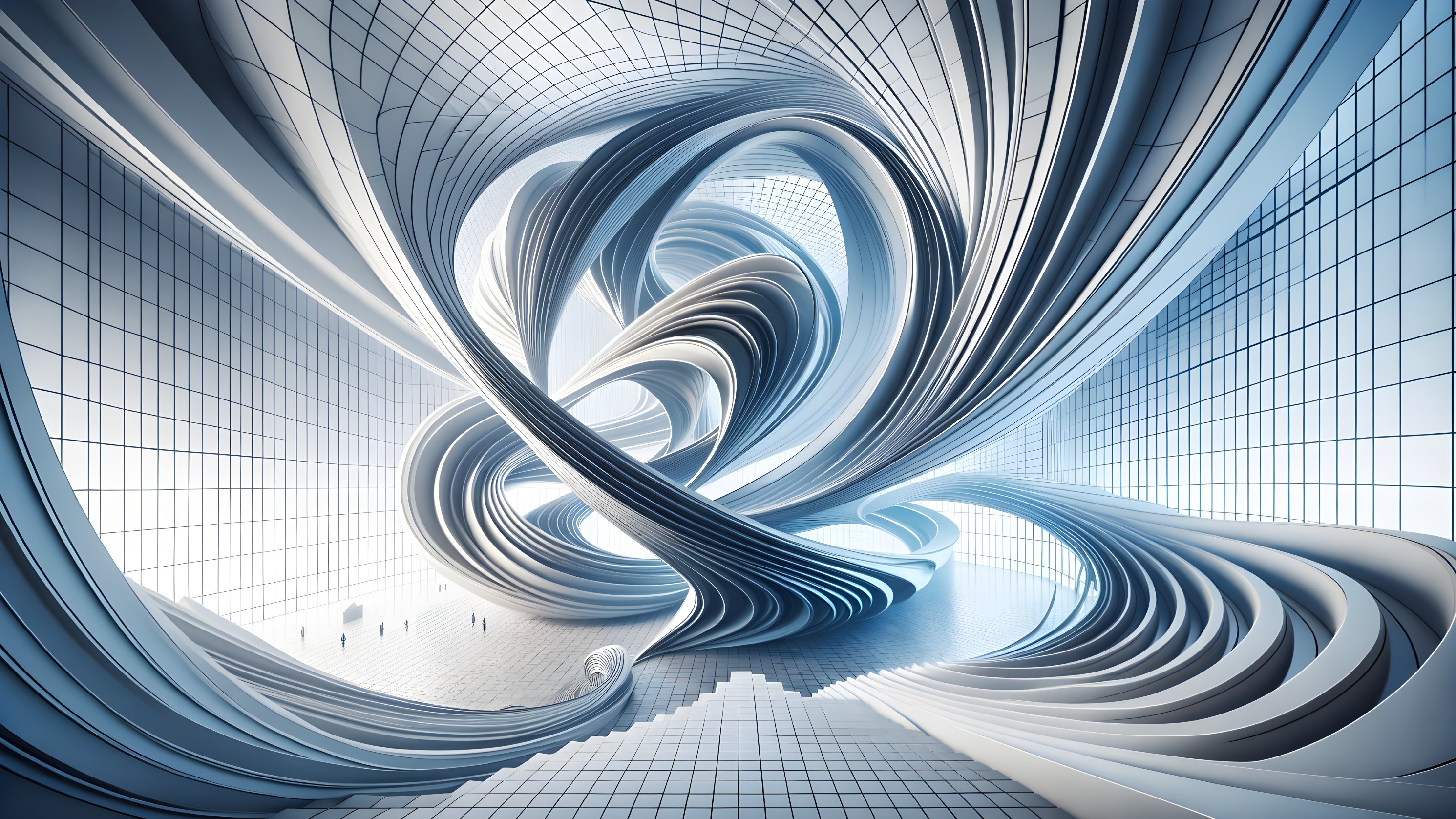 Futuristic abstract architectural space with dynamic design