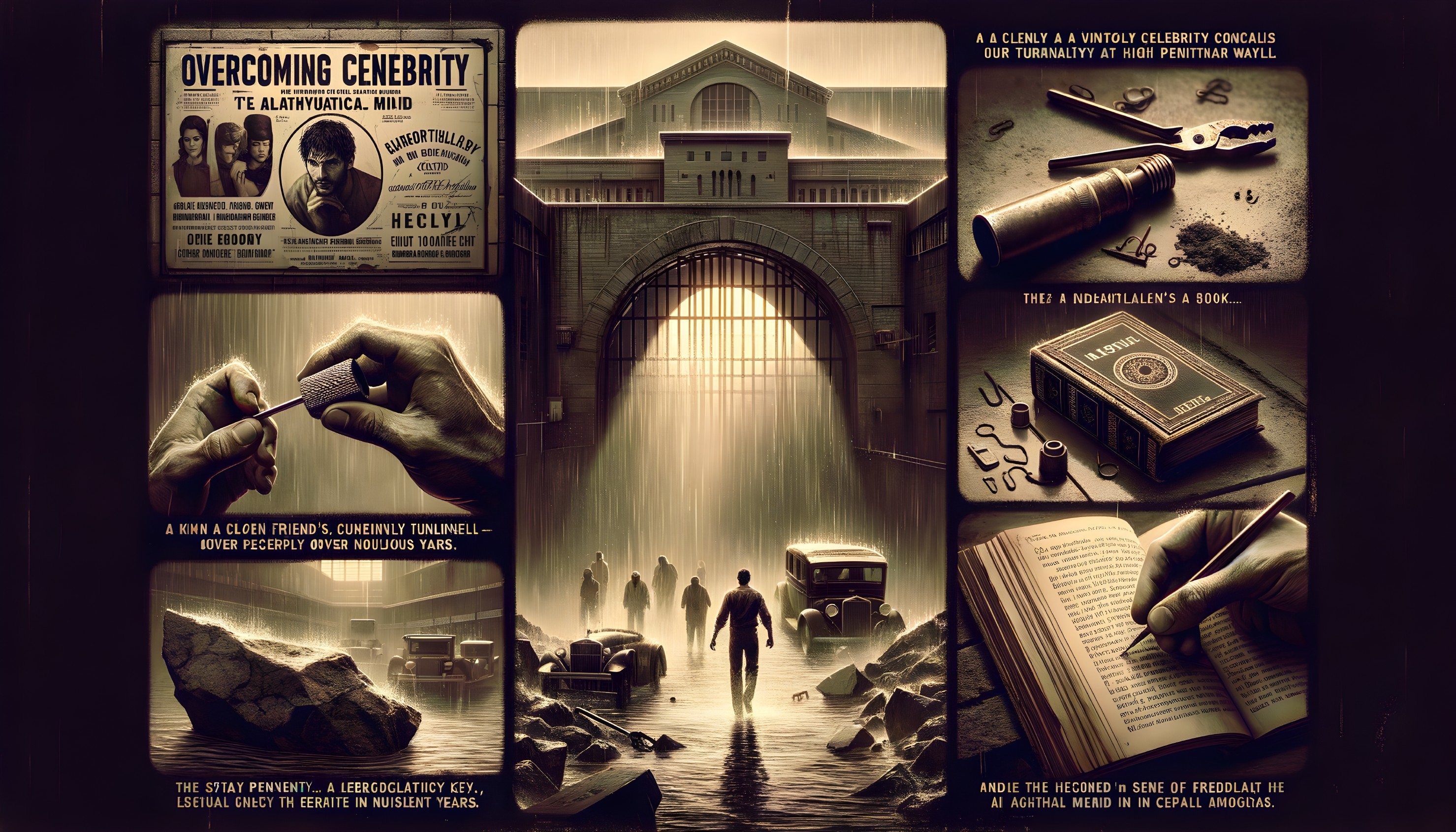 Dark Tunnel Scene Illustrating Celebrity and Truth Themes