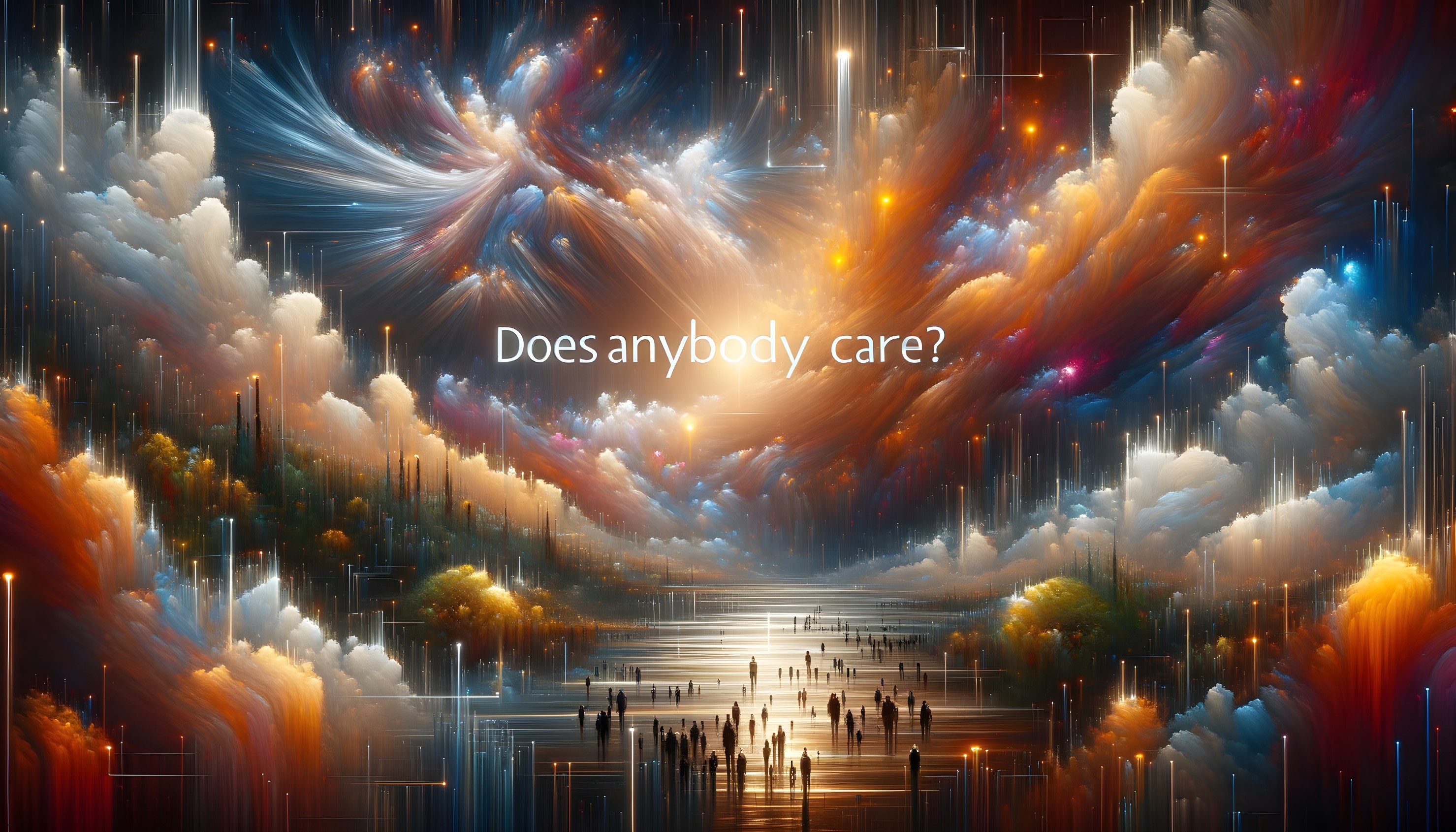 Vibrant Abstract Landscape with Cosmic Elements