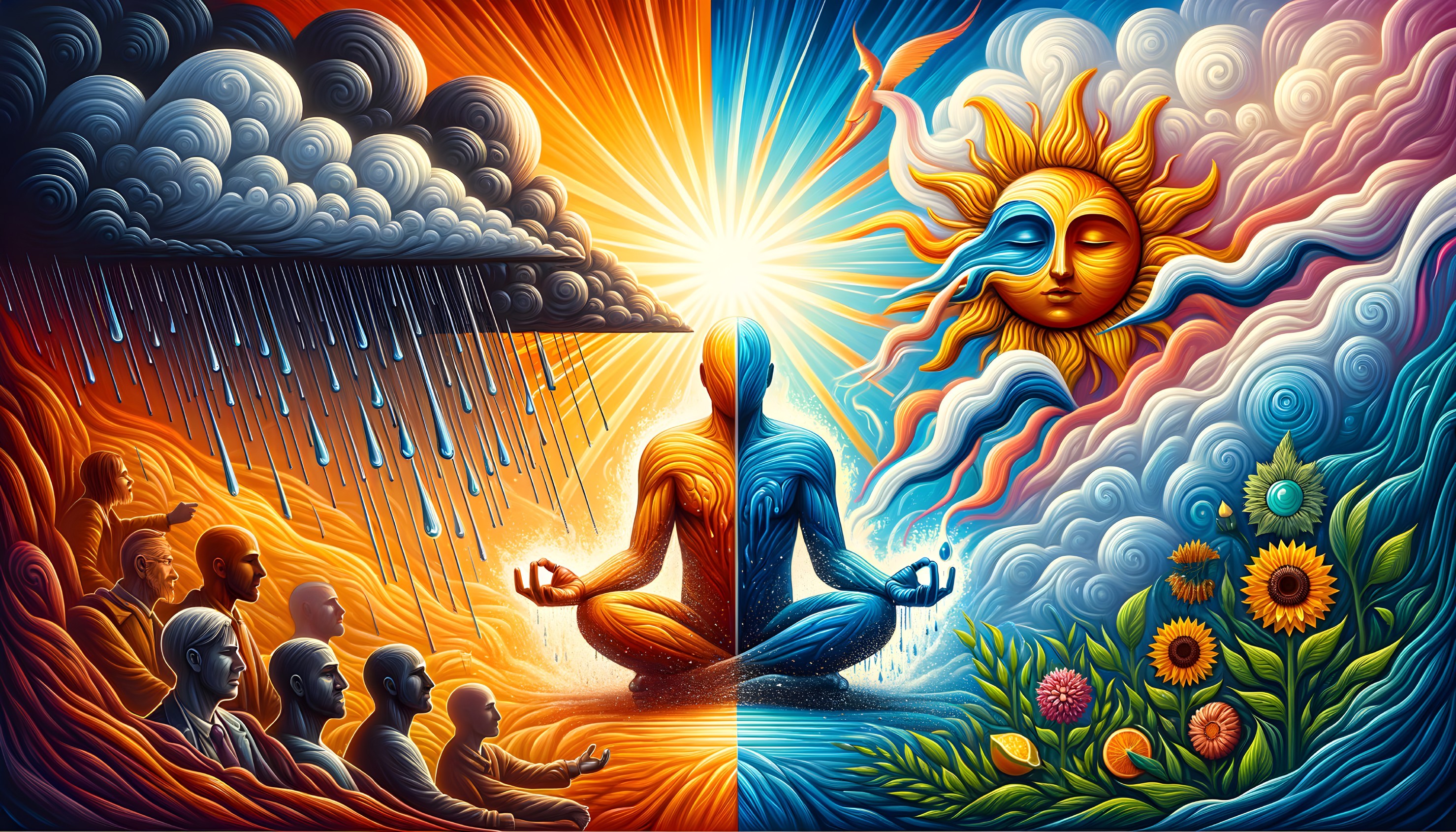 Contrast of Chaos and Tranquility in Visual Art