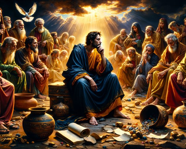 Diverse Figures in a Dramatic, Enlightening Gathering