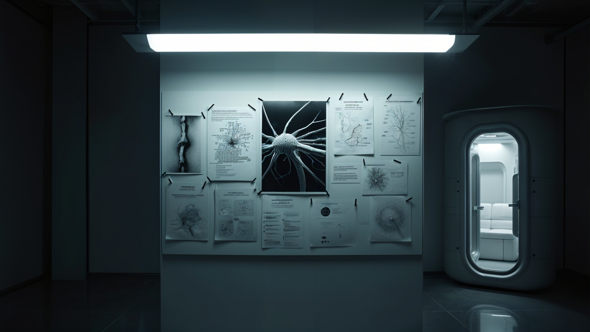 Modern Exhibit Showcasing Neuron Science and Design