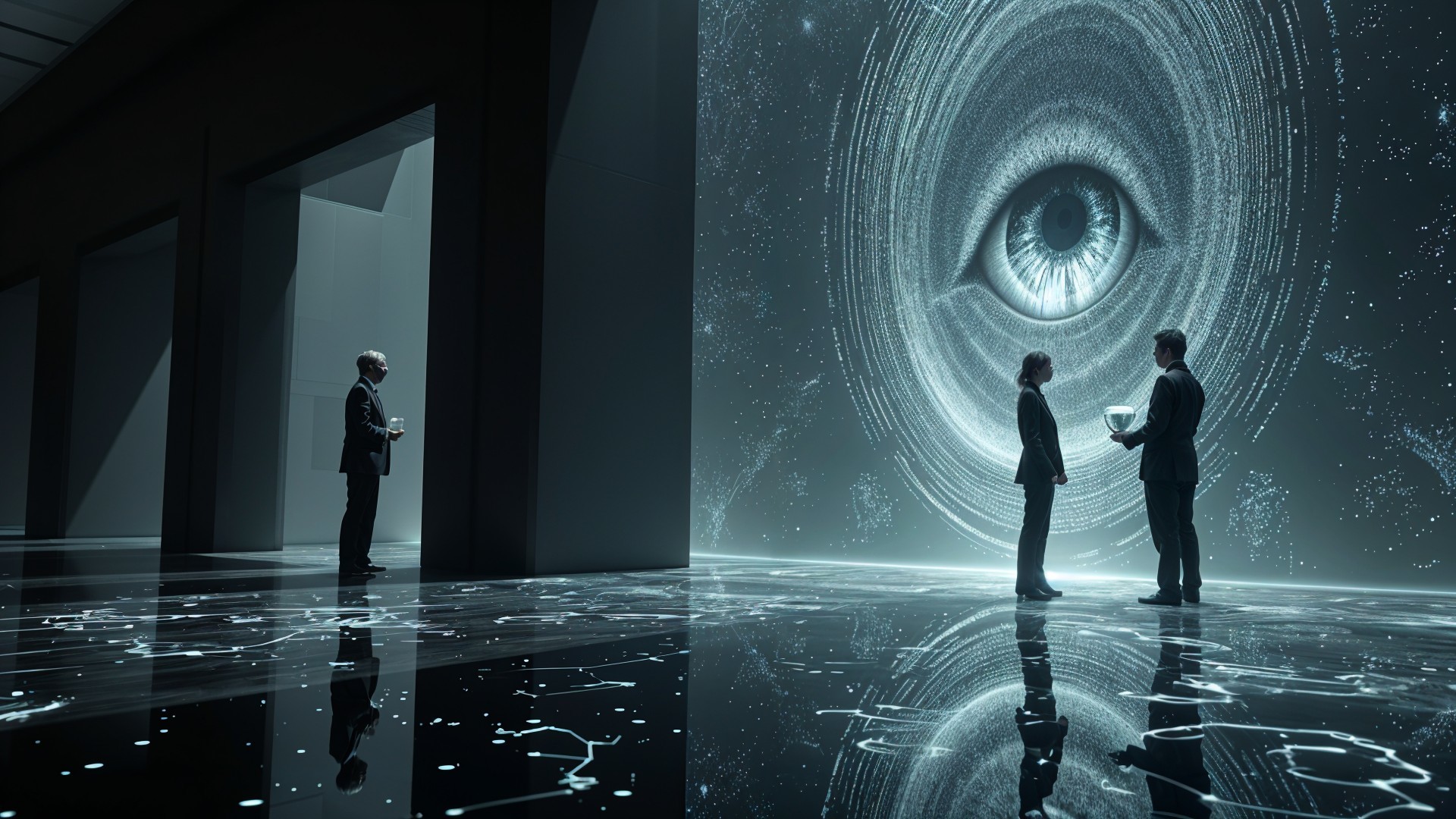 Futuristic Business Meeting in Holographic Setting