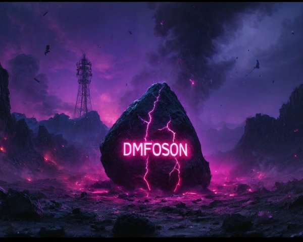 Mystical Landscape with Glowing Boulder and Mountains