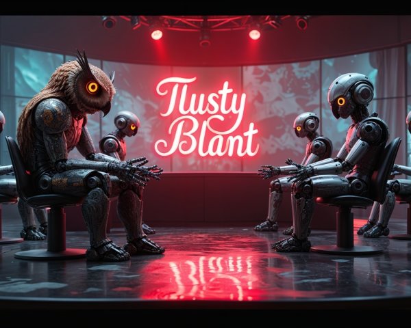 Humanoid Robots in Futuristic Setting with Owl-Like Head