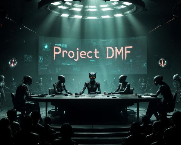 Humanoid Figures in High-Tech Meeting Room