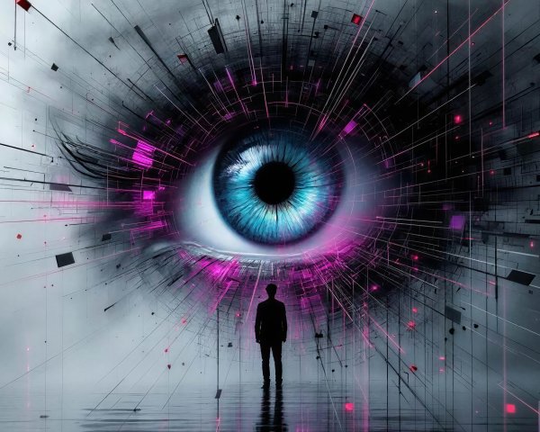 Surreal Digital Art Featuring a Giant Human Eye