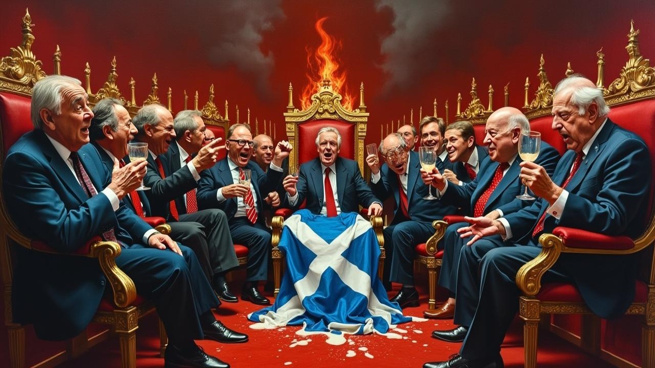 Throne Room Scene with Men in Formal Attire