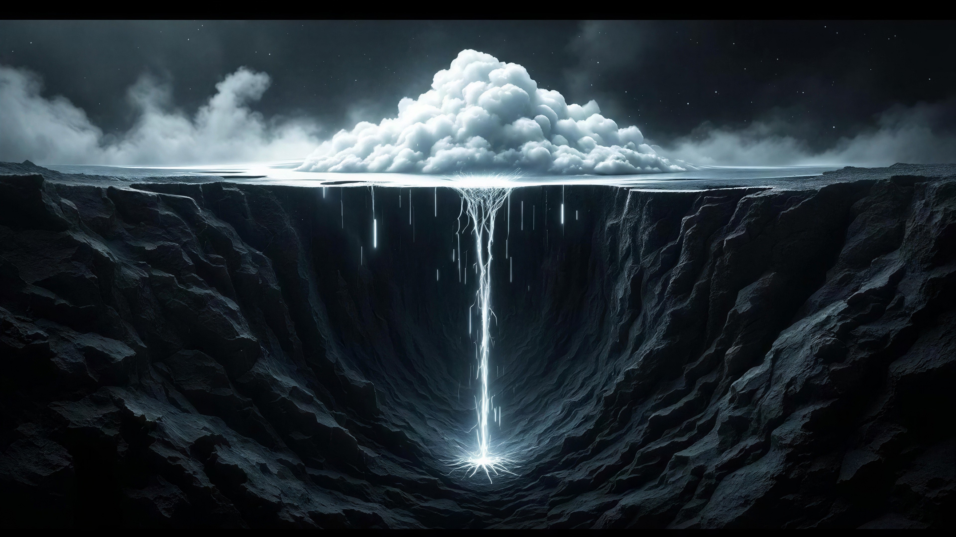 Surreal Digital Art of a Futuristic Dark Landscape