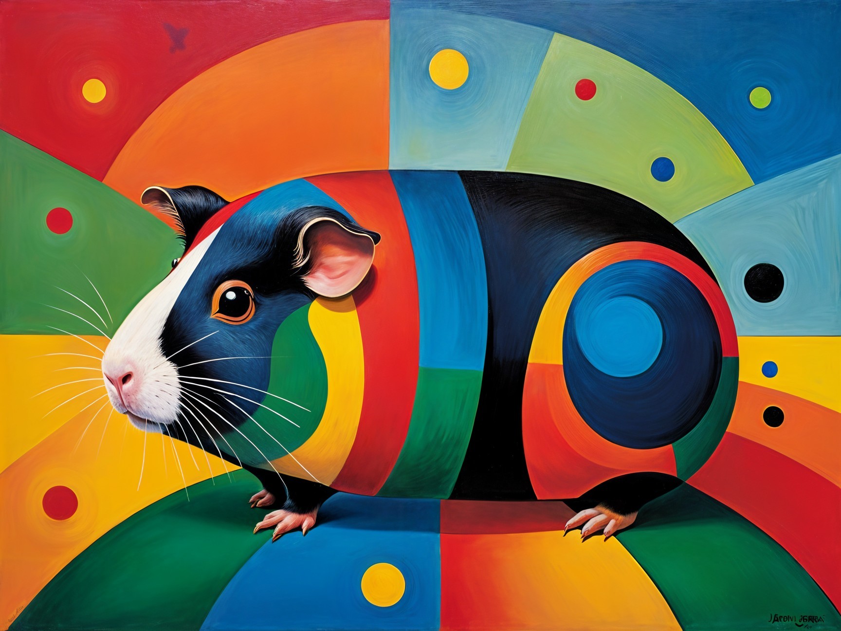 Colorful Artwork of a Stylized Guinea Pig Design
