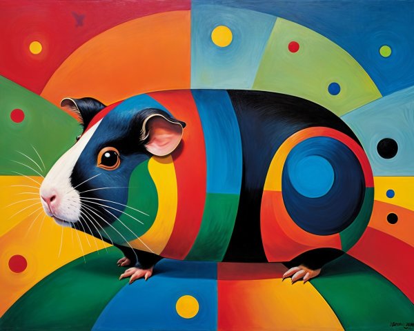 Colorful Artwork of a Stylized Guinea Pig Design